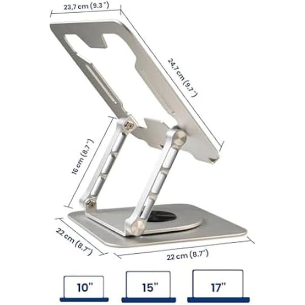 360° roterbar bärbar datorstativ i aluminiumlegering - Ewent - Justerbar höjd