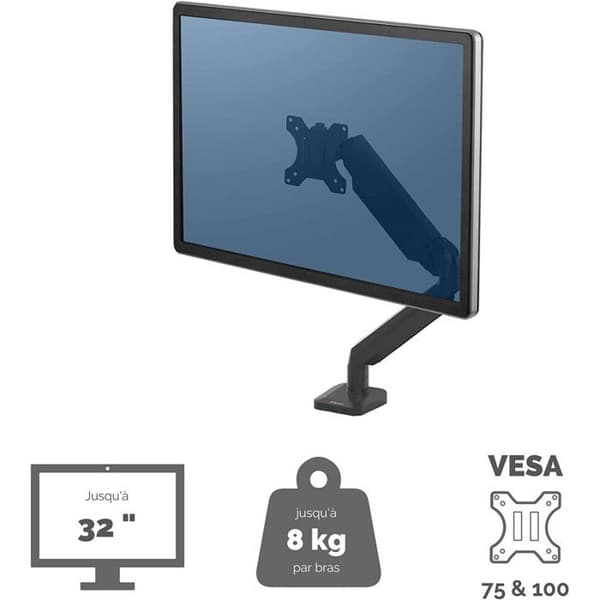 Stöd TV - Enkel serie skärmhållare - 8043301 - Svart - Fellowes