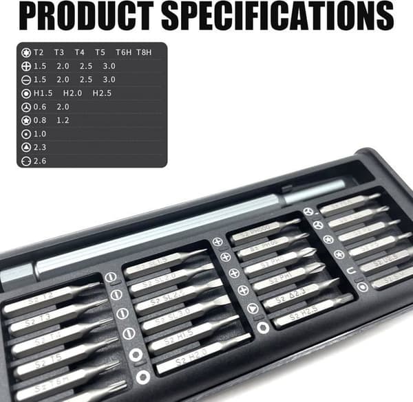 Reparationsset 25 i 1 - Flerfärgad - Pentalobe, Torx, Phillips - Härdat legering - Precisionsverktyg