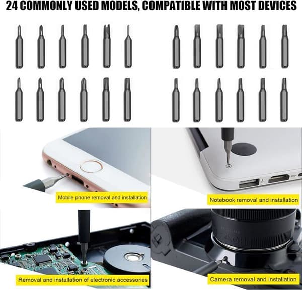 Reparationsset 25 i 1 - Flerfärgad - Pentalobe, Torx, Phillips - Härdat legering - Precisionsverktyg
