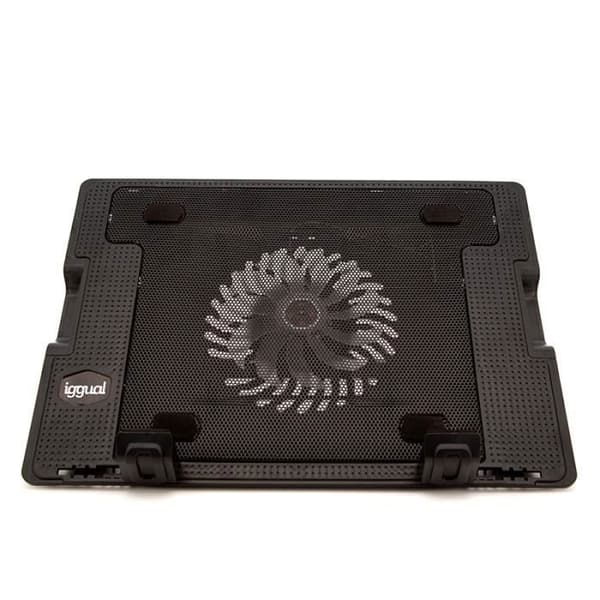 Support för PC - Iggual - IGG316764 - Ultra tyst fläkt - 2 x USB - Transportabel Svart