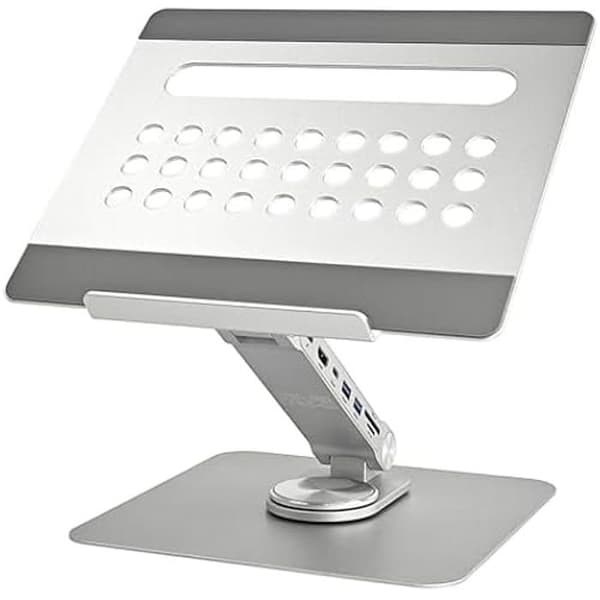Ewent 10-16" justerbar bärbar datorstativ i aluminiumlegering, stativ med dockningsstation för 7-i-1 PC,