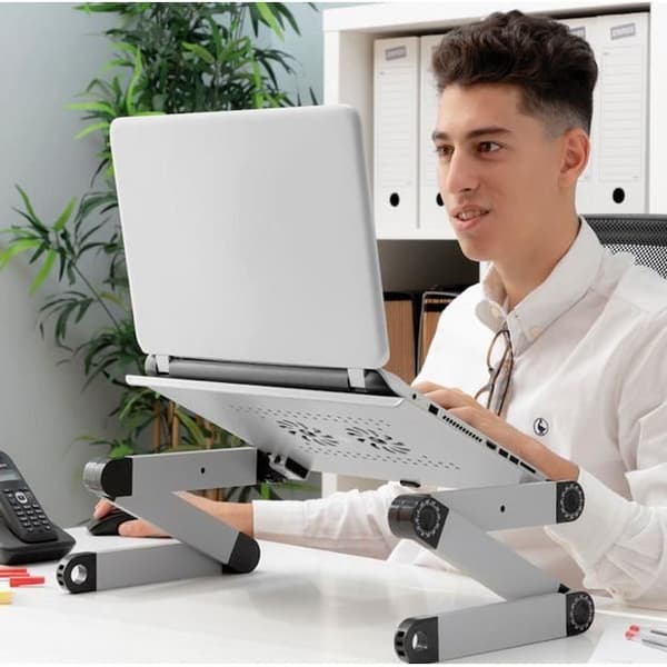 Justerbart bord - InnovaGoods - Omnible - Aluminium - Fällbart - Multipositioner
