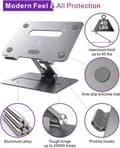 Miniatyrbild 3 av 6: Support för bärbar dator Laptop-stativ brocoon Justerbart PC-stöd för MacBook Passar för 10 till 17 tum, Grå