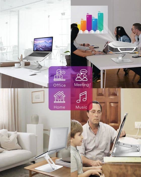 Stöd Laptop Ställ brocoon Justerbart PC Tabletstöd för MacBook Passar 10 till 17 Tum, Silver