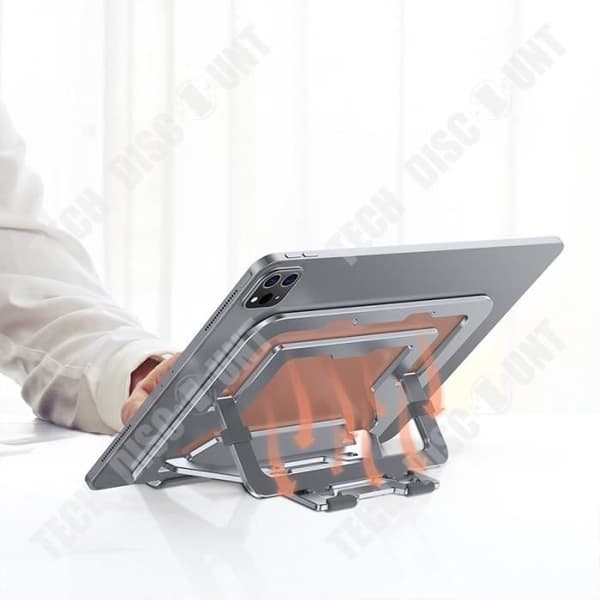 TD® höjdjusterbart tablettställ i aluminiumlegering, hopfällbart, bärbart platt bordsställ i metall