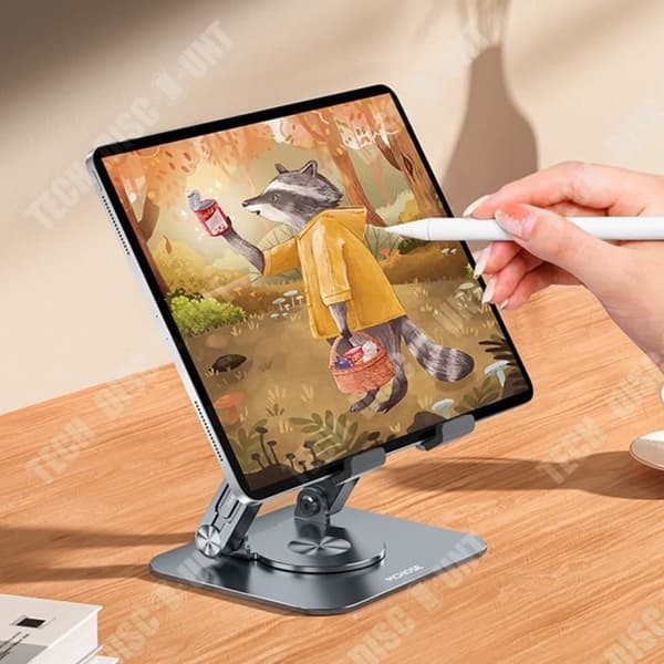 TD® Aluminiumlegering Dubbelarm Datorställ Tablettställ Fällbart skrivbord Höjning Lyftande Roterande fäste