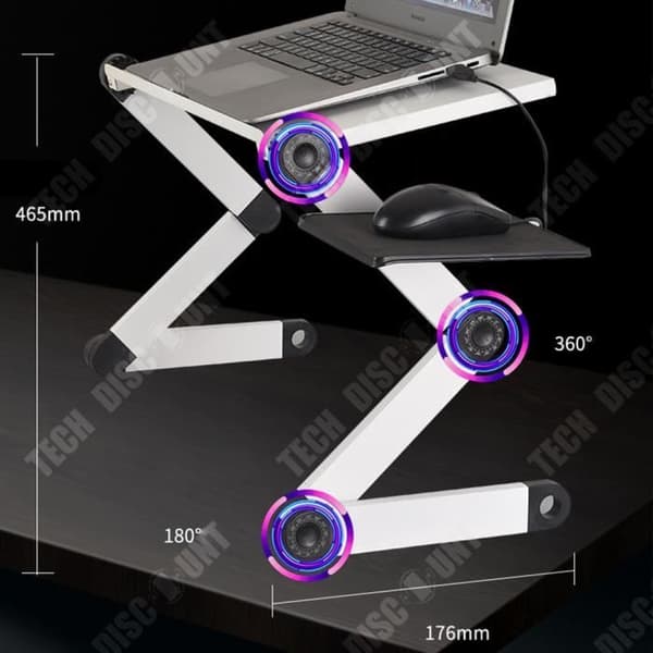 TD® Cooling Laptop Skrivbord Creative Aluminiumlegering Lyftande Fällbart Stativ Säng Skrivbord Mobilt skrivbord