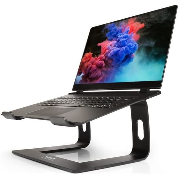 Portdatorstativ Ergonomiskt aluminiumstöd för bärbara datorer från 10” till 15,6” Gjuten aluminium, Svart