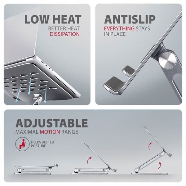 Stöd AXAGON STND-LQ ALUMINIUM för bärbara datorer 10 - 16