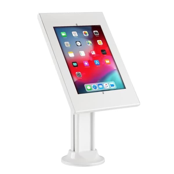 Stöldskyddsplattahållare kompatibel med 9,7"/10,2", iPad, 10,5", iPad Air/iPad Pro, 10,1", Samsung Galaxy, Tab A (2019) (Vit)