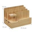 Miniatyrbild 4 av 6: Relaxdays laddningsstation, smartklocka, bambu, HxLxB: 15 x 21,5 x 15 cm, stöd, för bord, natur