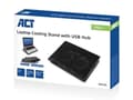 Miniatyrbild 4 av 4: Laptopställ - ACT - Fläkt - Justerbar höjd - 4-ports nav - Svart