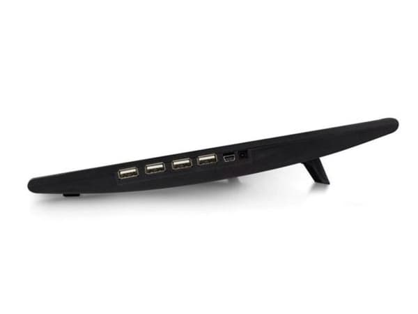 Laptopställ - ACT - Fläkt - Justerbar höjd - 4-ports nav - Svart