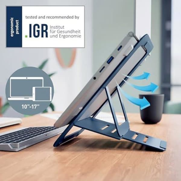 Stöd för Bärbar Dator - LEITZ - Ultraplan - Ergonomisk - 5 Förinställningar - Kompatibel 10" till 17"