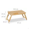 Miniatyrbild 4 av 6: Relaxdays Skrivbord för säng och soffbord för bärbar dator, i bambu, hopfällbar, höjd och lutning justerbar, natur