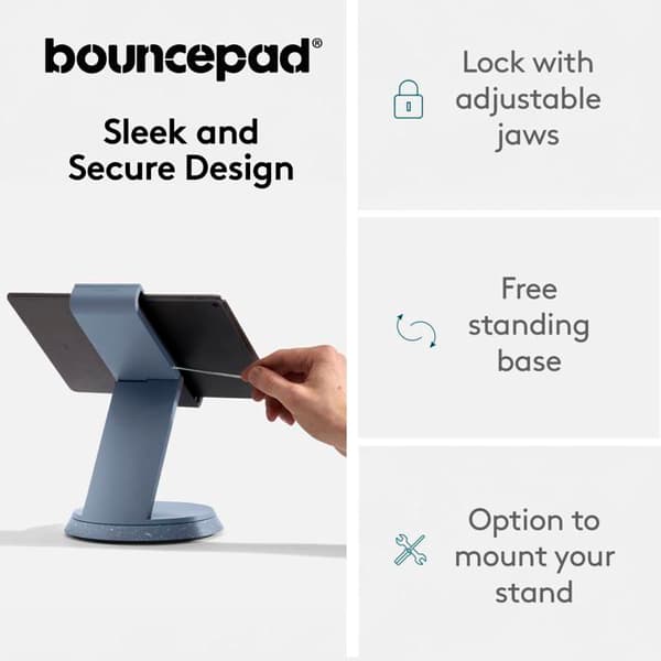 PC-stöd - Bouncepad-stöd för surfplattor - BP-EDY-COU - Eddy Universal Secure Stand Kompatibel med surfplatta och iPad, svart