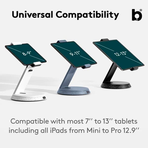 PC-stöd - Bouncepad-stöd för surfplattor - BP-EDY-COU - Eddy Universal Secure Stand Kompatibel med surfplatta och iPad, svart