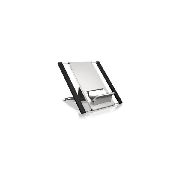 Stöd Notebook - ICY BOX - IB-LS300-LH - Justerbar - Aluminium - Kompatibilitet 10" till 22" Svart, Silver
