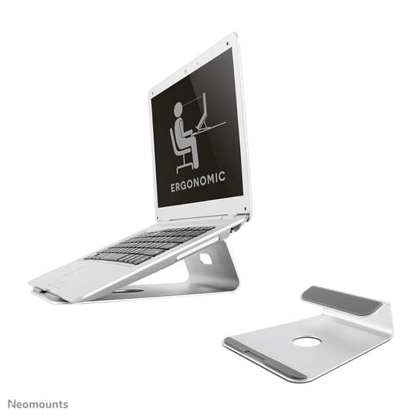 Laptopställ - NewStar - 43,2 cm 17" - Borstad aluminium - Ergonomisk - Silver