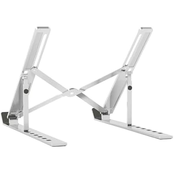 AISENS - LPS2M-173 - Justerbart skrivbordsställ för bärbar dator/surfplatta, Silver