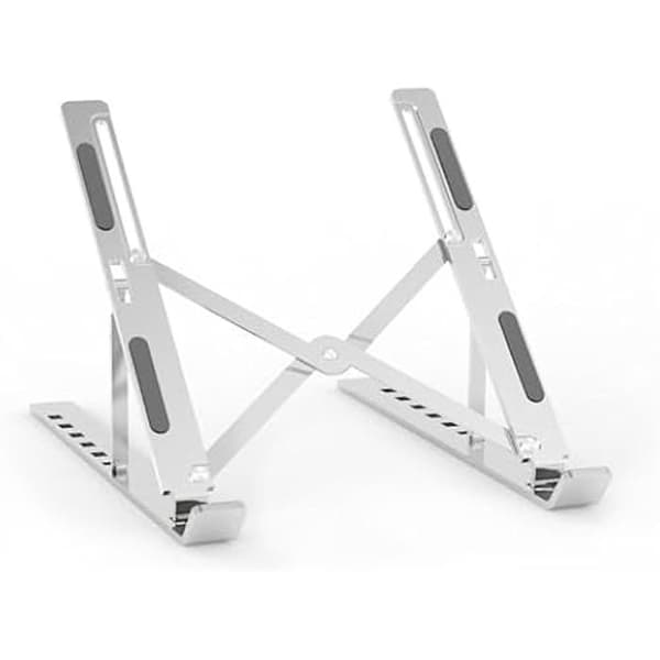 AISENS - LPS2M-173 - Justerbart skrivbordsställ för bärbar dator/surfplatta, Silver Silver