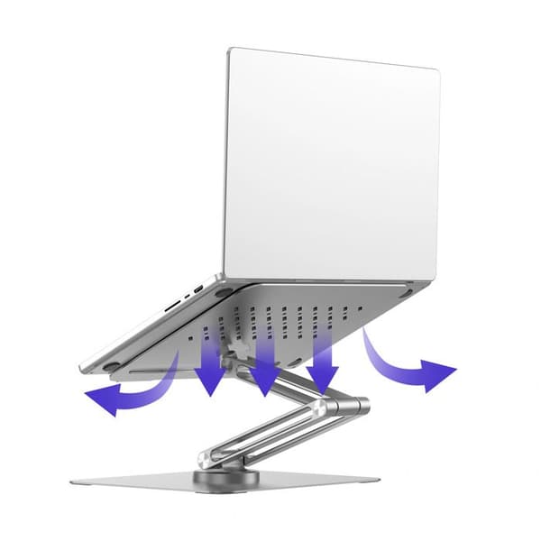 Supportbyrå för bärbar dator 17'', MacBook och iPad Justerbar Fällbar wiwu Silver