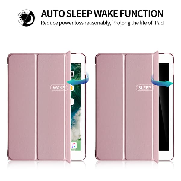 INF Ipad 9.7 2017 Smart cover case i hård plastik, lyserød/guld