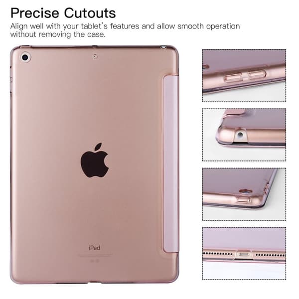 INF Ipad 9.7 2017 Smart cover case i hård plastik, lyserød/guld
