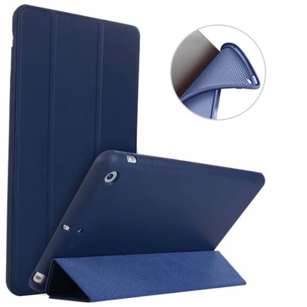 Alla modeller Ipad fodral silikon blå Blått fodral Ipad Air 1/2 & Ipad 9,7 Gen 5/6 silikon skal blå - smart cover case folio