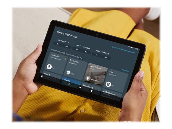 Amazon Fire HD 10 Plus - 11. generasjon - tablet - Fire OS - 32 GB - 10.1" (1920 x 1200) - microSD-spor - skifergrå - med spesialtilbud Grå