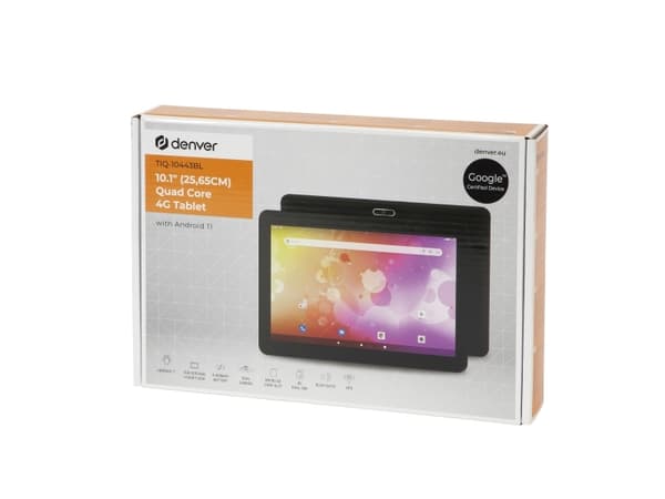 DENVER TIQ-10443BL - Tablet - Android 11 - 16 GB - 10.1" IPS (1280 x 800) - microSD-spor - 4G