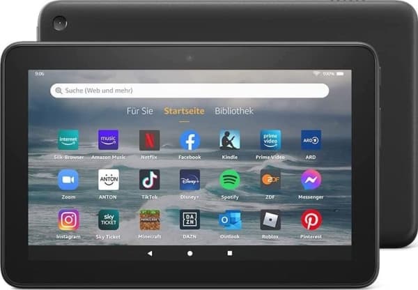 Amazon Fire 7 - 12. sukupolvi - tabletti - Fire OS - 16 GB - 7" IPS (1024 x 600) - microSD-kortti - lajittelu - lukitusnäytön mainostuki