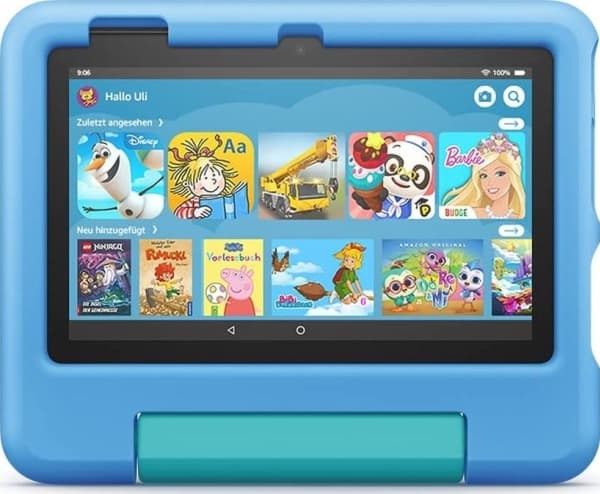 Amazon Fire 7 Kids Tablet (2022) WiFi 16 GB, med blått deksel, uten reklame