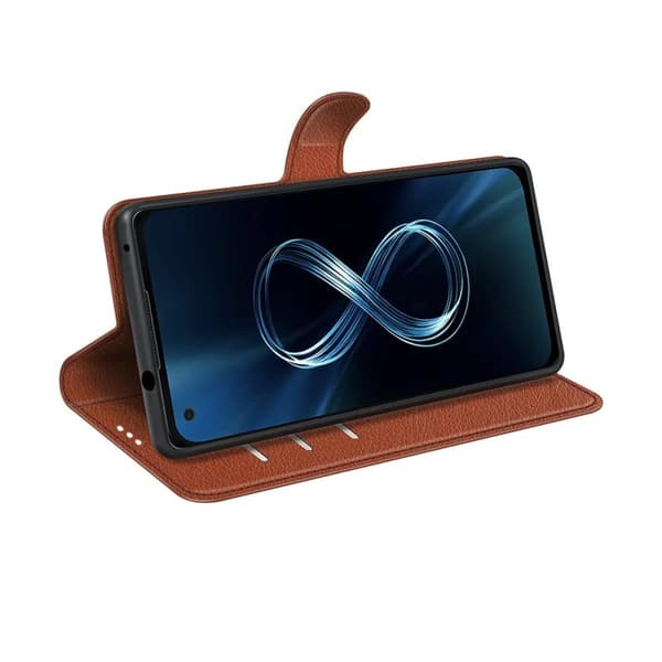 Asus Zenfone 8 5G Plånboksfodral med Stativ - Brun