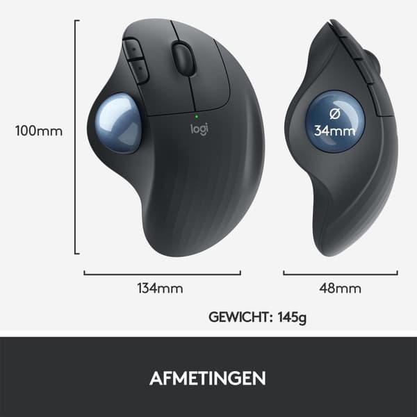 Logitech M575 ERGO Trådlös Trackball-mus - Grafit
