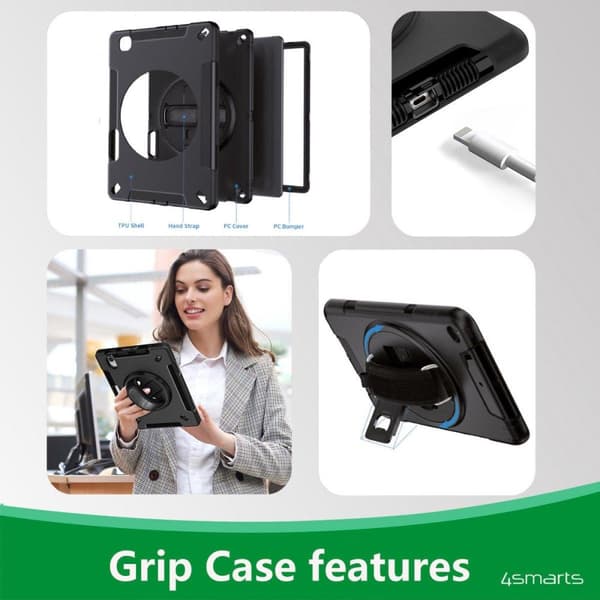 4smarts Rugged GRIP Samsung Galaxy Tab A8 kotelo, musta