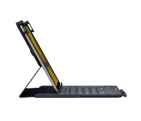Logitech Universal Folio tablettaske med trådløst tastatur, Bluetooth, 2-års batterilevetid, til 9"- 10" tablets, Apple, Android & Windows OS, tysk QW