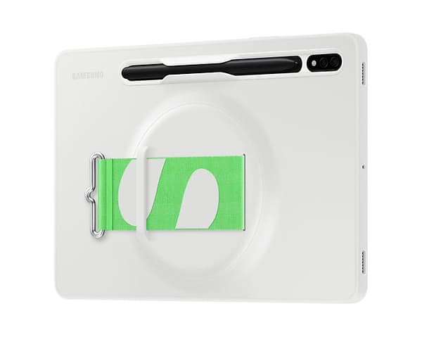 Samsung Galaxy Tab S8 - Silikonfodral med rem - Vit