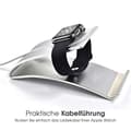 Pikkukuva 3 / 5: TERRATEC iTab Duo Silver, alumiinista valmistettu älypuhelin- ja Apple Watch -teline iPhonelle, Samsung Galaxylle ja muille