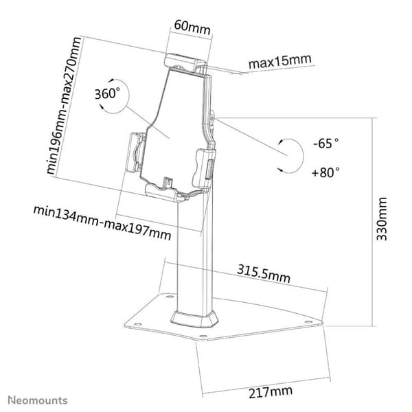 Neomounts fra Newstar TABLET-D150SILVER tabletholder - Sølv