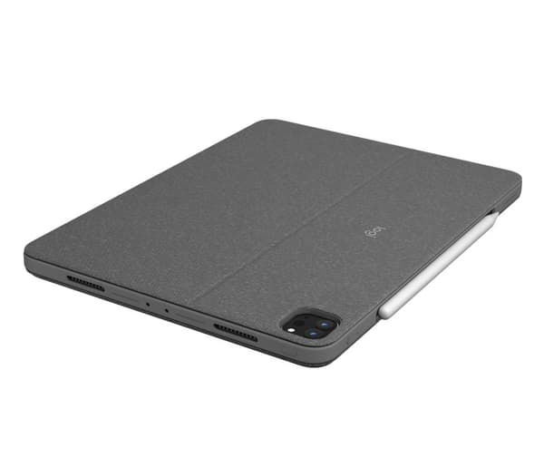 Logitech Combo Touch - tastatur og folio-etui - med pegefelt - baggrundsbelyst - Apple Smart-stik - QWERTY - Italiensk - Oxford Grey - til Apple 12,9"