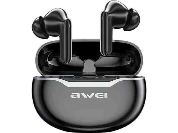 AWEI Bluetooth-kuulokkeet 5.3 T50 Pro TWS + telakointiasema musta/musta