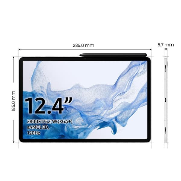 Tablet Samsung Galaxy Tab S8 Plus 5G Sølvfarvet 5G 12,4" 8 GB RAM 128 GB