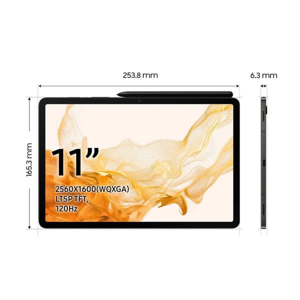 Nettbrett Samsung Galaxy Tab S8 5G Svart 11" 8 GB RAM 256 GB Grå
