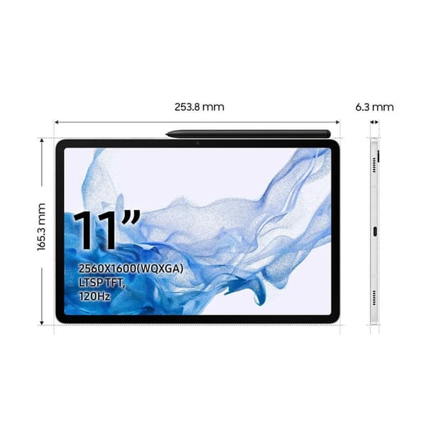 Nettbrett Samsung Galaxy Tab S8 5G Sølv 11" 8 GB RAM 256 GB