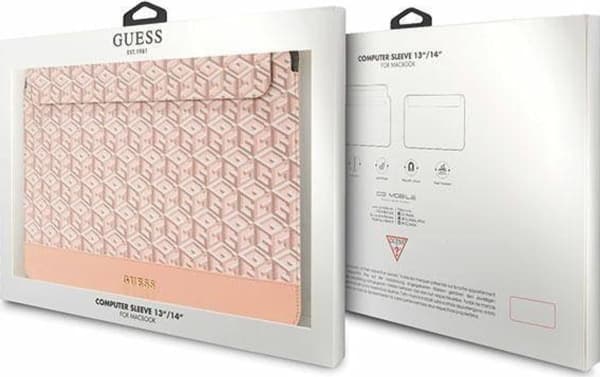 Deksel Guess PU G Cube datamaskinveske 13|14" Rosa