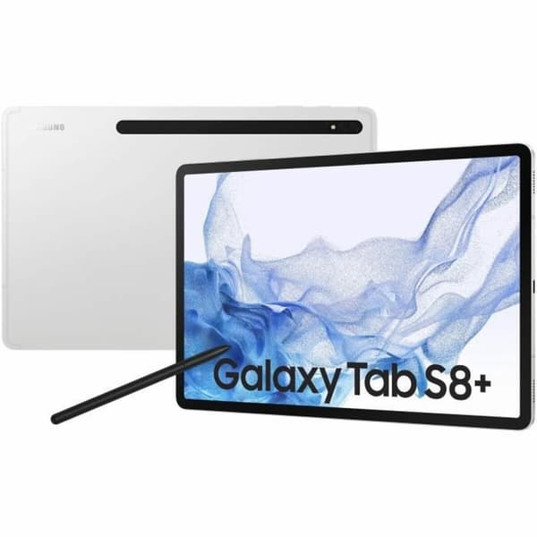 Tablet Samsung Tab S8 Plus SM-X800 12,4" 128 GB 8 GB RAM Qualcomm Snapdragon 8 Gen 1 Sort Sølvfarvet Sølv