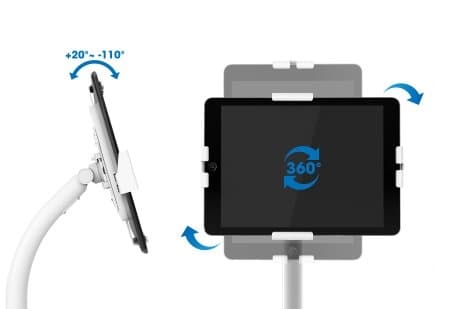 MANHATTAN låsbart stativ til tablets 7,9"-11" hvid (406345)