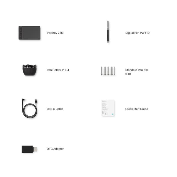 Graphic Tablet HUION Inspiroy 2 S, 5080 LPI